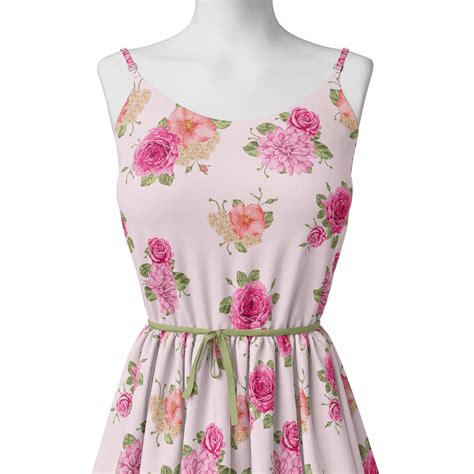 Pink Floral Georgette Fabric - Digital Printed Unstitched Fabric – FAB ...