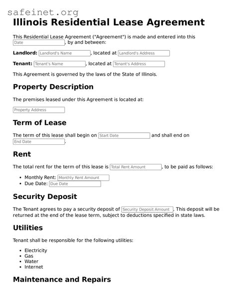 Free Illinois Residential Lease Agreement PDF Template ≡ SafeInet