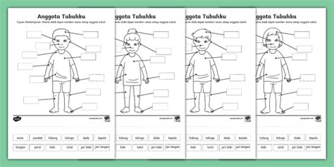 Lembar Kerja Memberi Label Anggota Tubuh Fase A IPAS