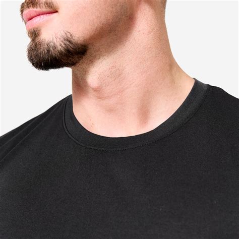 Men's Slim-Fit Breathable Cross Training T-Shirt - Smoked Black