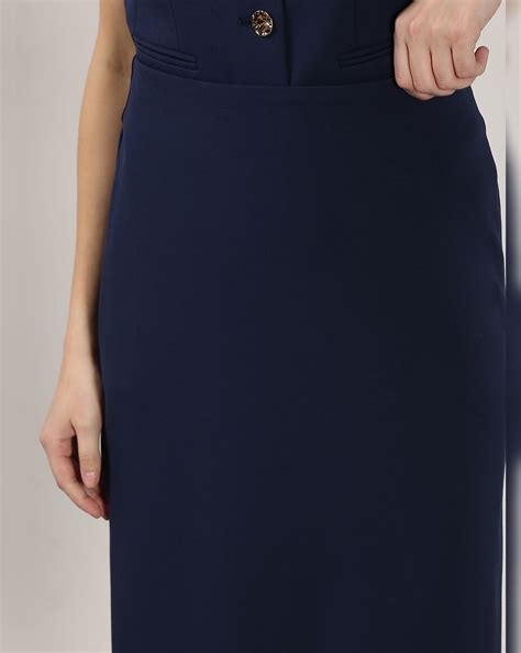 Navy Blue Midi Skirt