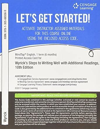 Buy MindTap English, 1 term (6 months) Printed Access Card for Wyrick's ...