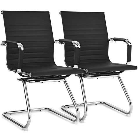 Costway Set of 2 Office Waiting Room Chairs for Reception Conference ...
