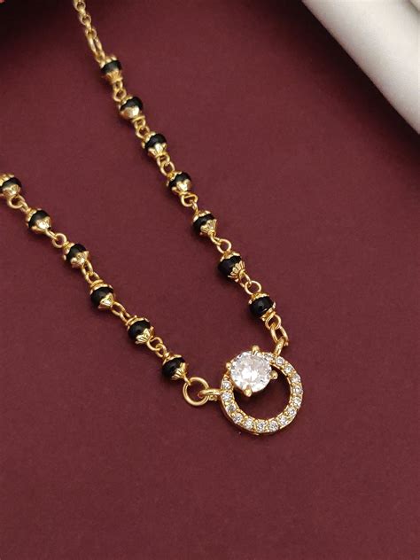 Elegant Gold Plated American Diamond Mangalsutra for Women ...