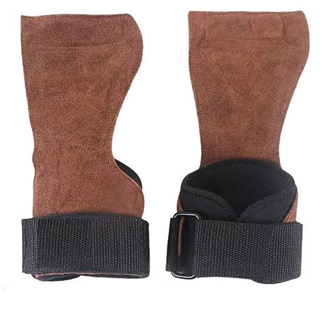 LAFILLETTE Weight Lifting Non Slip Adjustable Leather Wrist Wrap Hooks ...