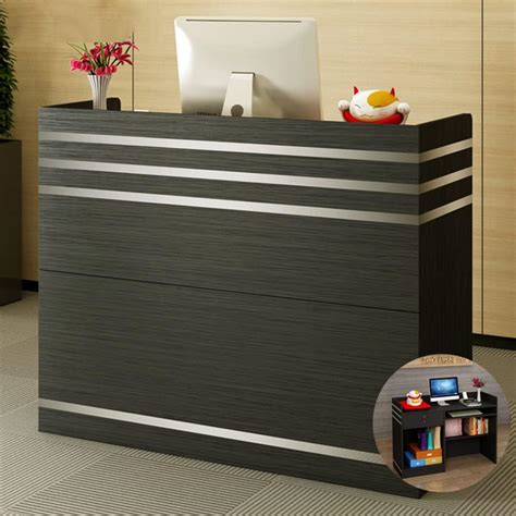 Modern Reception Desk with Counter, Drawers - Black India | Ubuy
