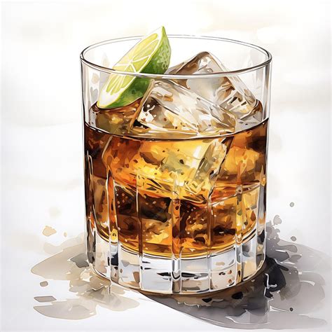 Premium AI Image | Watercolor of Rusty Nail Drink a Classic Cocktail ...