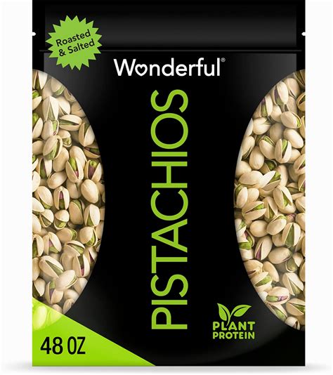 Amazon.com: Wonderful Pistachios In Shell, Roasted & Salted Nuts, 48 ...