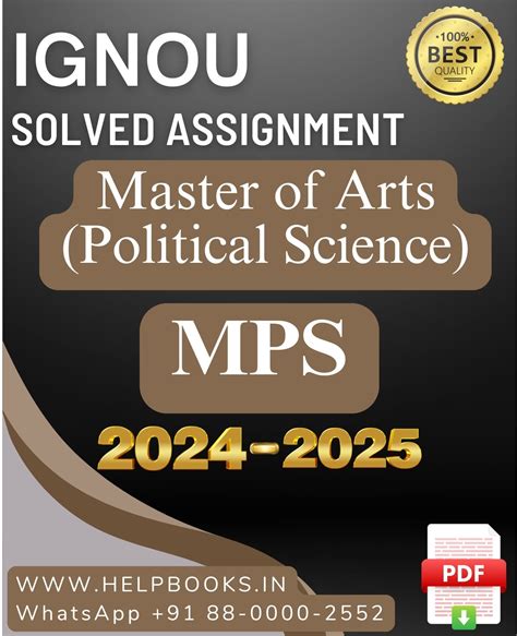 IGNOU MA in Political Science-MPS Solved Assignment 2024-2025 ...