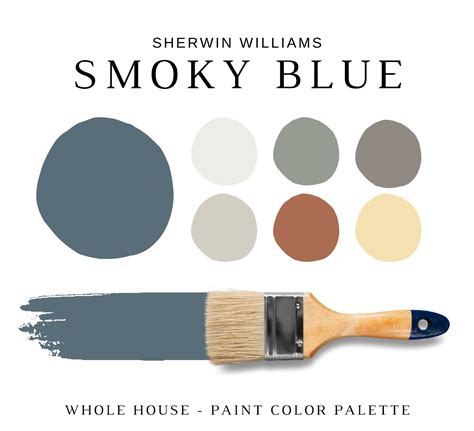Sherwin Williams SMOKY BLUE Color Palette, Modern Interior Paint ...