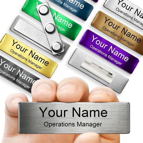 Engraved Personalized Name Tags with Magnet Clip or Pin - Stainless ...