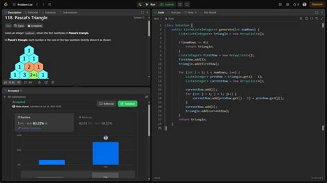 Pascal's Triangle LeetCode 的图像结果