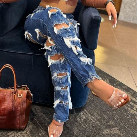 High Waist Butt Lifting Ripped Jeans for Women India | Ubuy