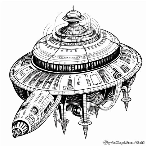 Alien Spaceship Coloring Pages - Free & Printable!
