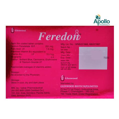 Feredon Tablet 10's Price, Uses, Side Effects, Composition - Apollo ...