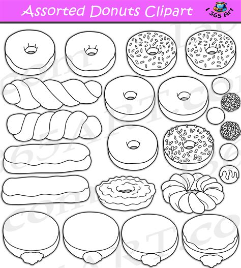 Donut Clip Art Black And White