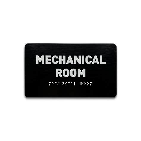 Mechanical Room Sign - ADA Compliant Utility Sign, Raised Letters ...