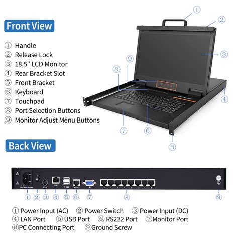 Buy IP KVM Console 18.5-Inch Monitor, 8-Port Cat5 Rack Mount KVM Drawer ...
