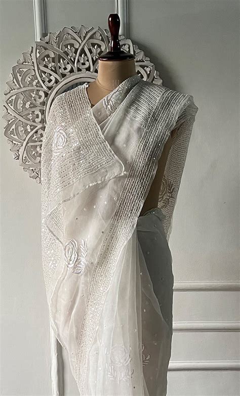 Chikankari Saree | Lucknow Chikan Saree - Nazrana Chikan