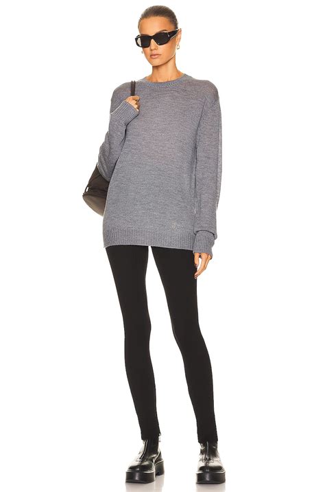 Jil Sander Round Neck Long Sleeve Sweater in Grey | FWRD
