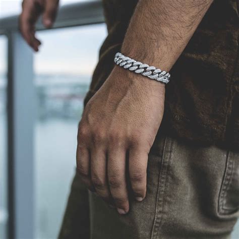Diamond Cuban Link Bracelet (10mm) in White Gold | Mens jewelry ...
