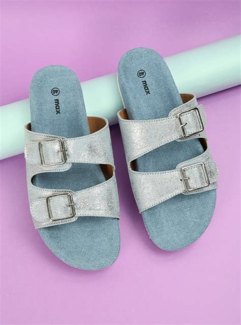 Buy Women Metallic Denim Flats Online at just Rs. 799.0 - 1000013957330 ...