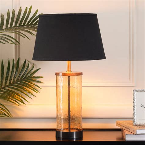 Shop Brown Textured Glass Lamp Stand (without shade) - at Best Price ...