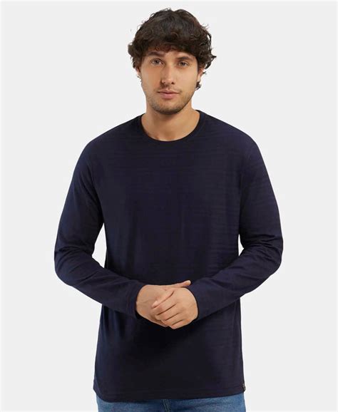 Buy Super Combed Supima Cotton Solid Round Neck Full Sleeve T-Shirt ...