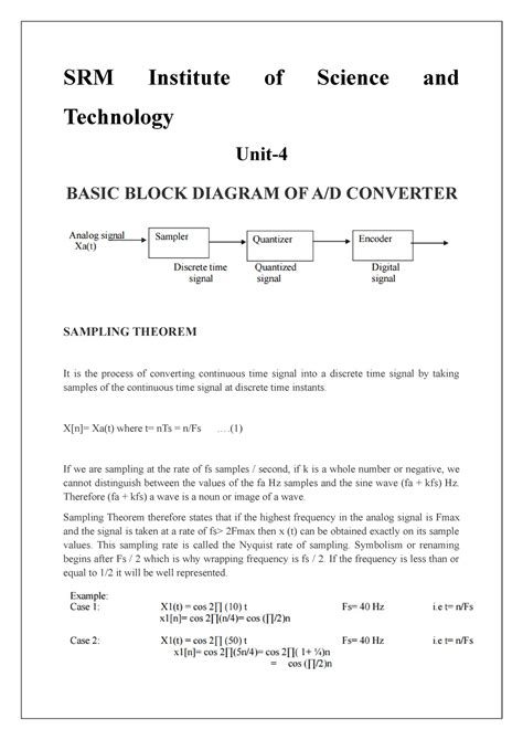 Basic Block Diagram OF AD Converter - SRM Institute of Science and ...