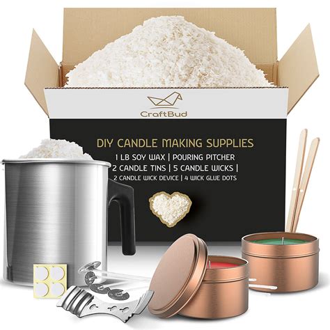 CraftBud DIY Natural Soy Candle Making Kit, Size: 1 Lb, Model: Complete ...