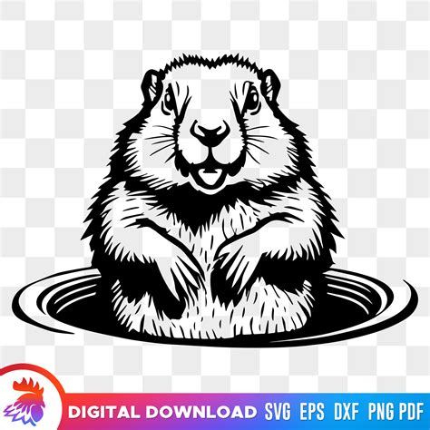 Groundhog Svg, Groundhog Day Clipart, Groundhog Day Svg, Cute Groundhog ...