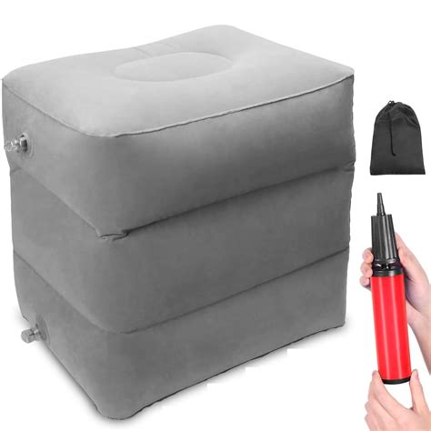 HANNEA® Inflatable Foot Rest Pillow for Travel, Portable Airplane Bed ...