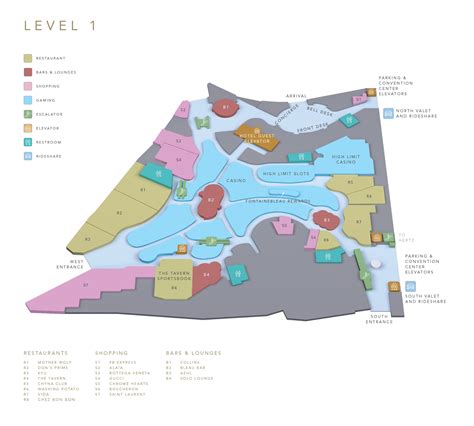 Resort Map - Fontainebleau Las Vegas