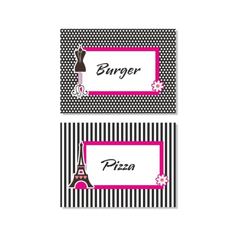 Paris Food Labels / Buffet Table Cards – PRETTY UR PARTY