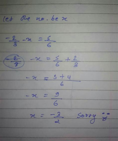 What should be subtracted from minus 2by 3 to get 5by 6 - Brainly.in