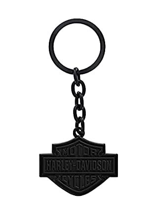 Harley-Davidson All Black Bar & Shield Keychain Key Ring Tag Holder ...