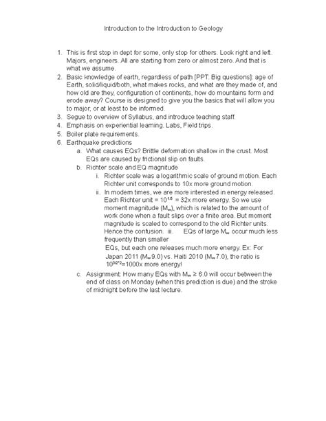 GEO 1111 - Introduction - Introduction to the Introduction to Geology ...