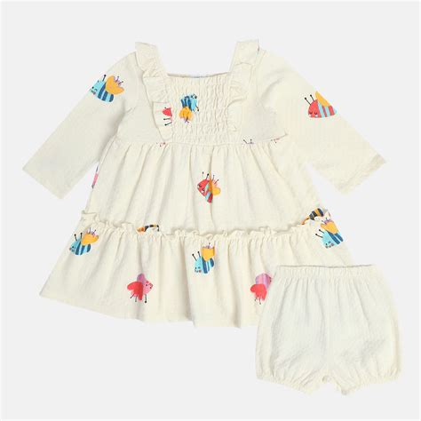 Girls Off White Dress – MiniKlub.in