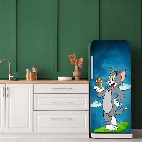 Tom With Jerry Anime Self Adhesive Sticker For Refrigerator ...