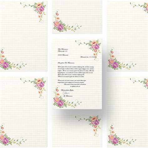 Stationery Paper Flowers & Petals | FLORAL LETTER | 20 sheets DIN A4