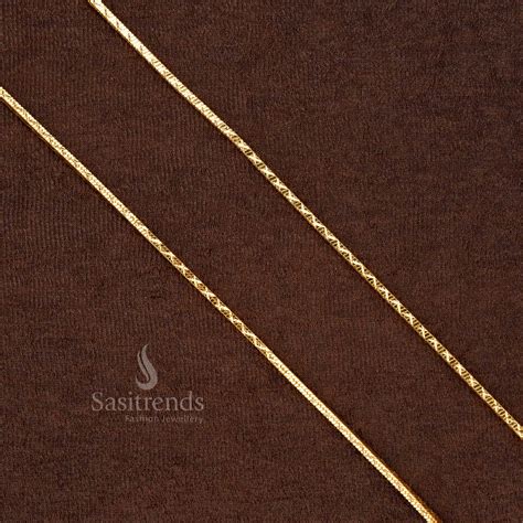 Micro Gold Plated Textured Diamond Cut Chain with Secure Clasp - Sasitrends