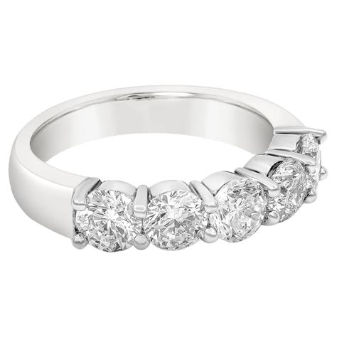 Roman Malakov 7.57 Carat Total Round Diamond Five-Stone Wedding Band ...