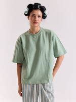 Buy Aqua Green Loose Fit Cropped T-Shirt Online at Best Price | 5Feet11