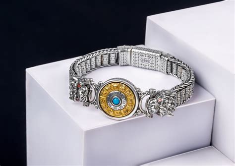 Revolving Zodiacs Dragon Mens Silver Bracelet | Orionz Jewels