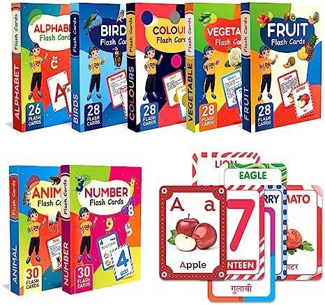 Buy CLICKEDIN Flash Cards for Kids (Pack of 7) Early Learning Flash ...