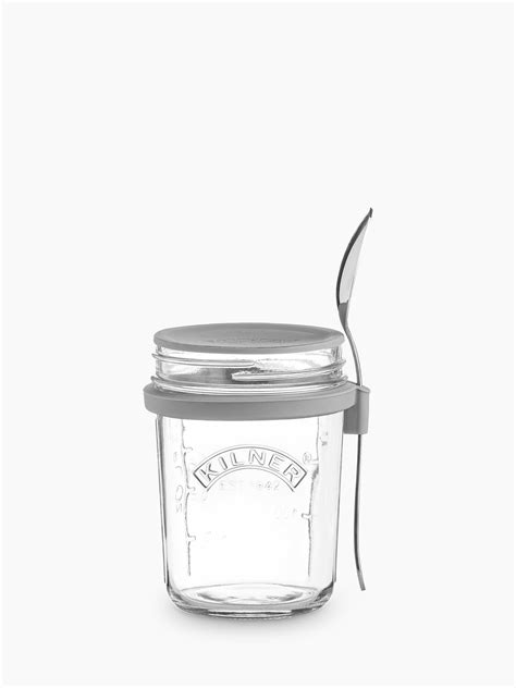 Kilner Glass Breakfast Jar & Spoon Set, 350ml, Clear