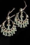 Buy Gold Plated Pearls, Diamonds, Stones Kundan Chandbali Earrings by ...