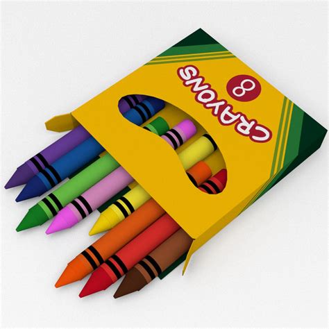 Box Crayons 3D Model - TurboSquid 1332039