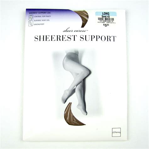JC Penney Sheer Caress Sheerest Support LONG Pantyhose Control Top ...