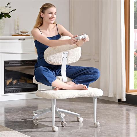Amazon.com: Pinmoco Cross Legged Office Chair with Wheels, Meditation ...